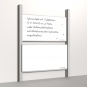 Pylonentafel, 200x100 cm, 2-flächig, höhenverstellbar, Stahlemaille weiß 